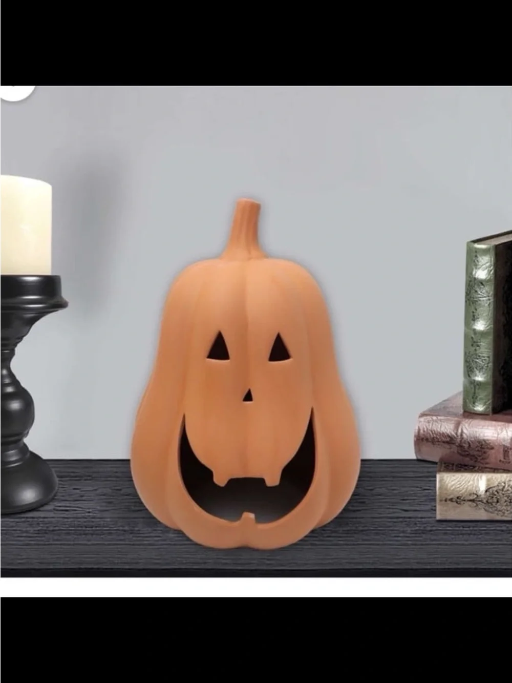 Jack-o'-Lantern Decoration, Terracotta, 10.25